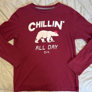 Old Navy Maroon Long Sleeve Tee Boys Size Large